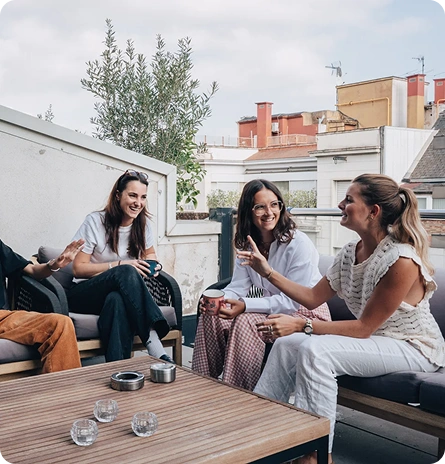 DashBook team on a terrasse in Barcelona