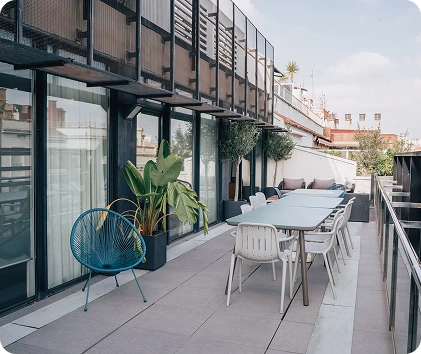 DashBook team on a terrasse in Barcelona